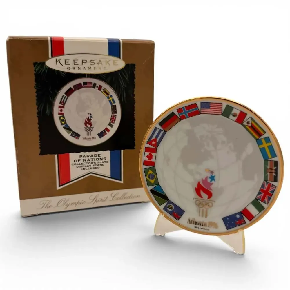 Hallmark Parade of Nations Collector Plate Christmas Ornament 1996 Olympics